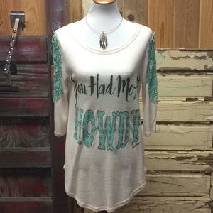“You Had Me At Howdy” 3/4 Sleeve Tunic